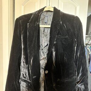 Luck Brand Black Velvet Tailored Blazer